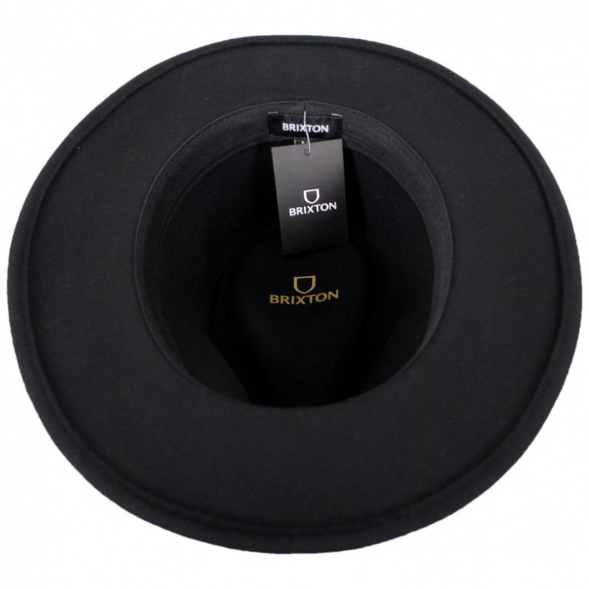 BRIXTON HATS | Messer Wool Felt Fedora Hat | 123909 | under | BLACK