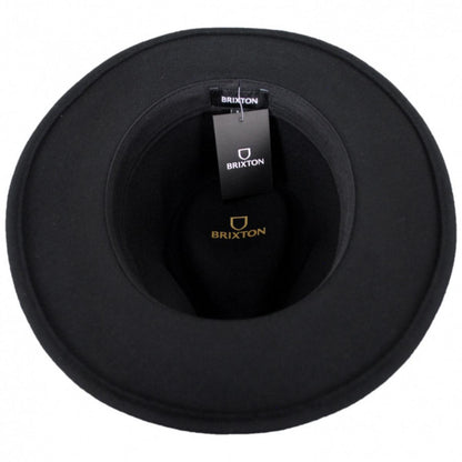 BRIXTON HATS | Messer Wool Felt Fedora Hat | 123909 | under | BLACK