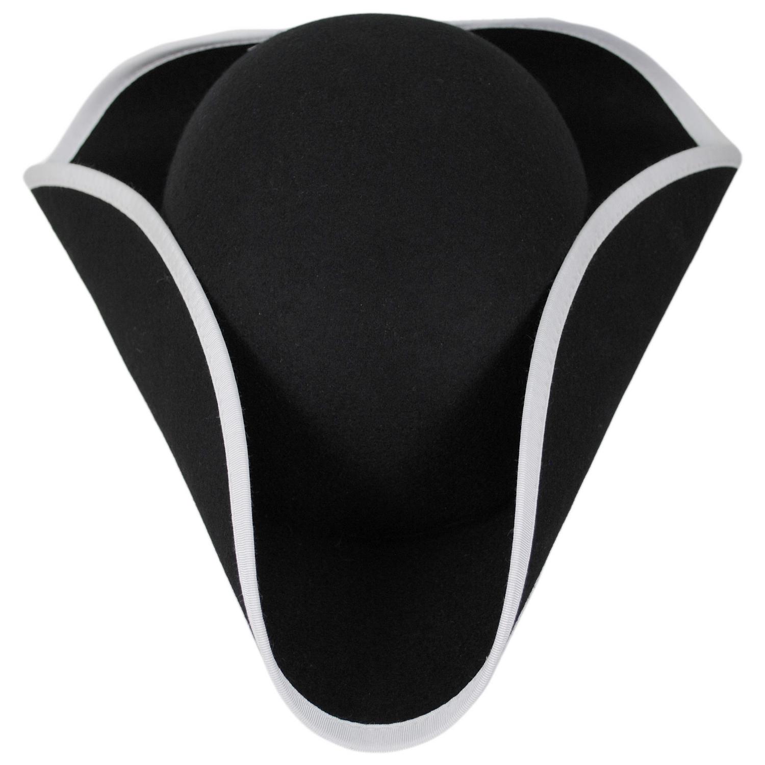 Jaxon Hats | Made in the USA - Classics Wool Felt Tricorn Hat | 191720 | front | BLACK