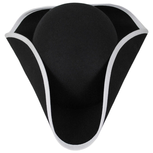 Jaxon Hats | Made in the USA - Classics Wool Felt Tricorn Hat | 191720 | front | BLACK