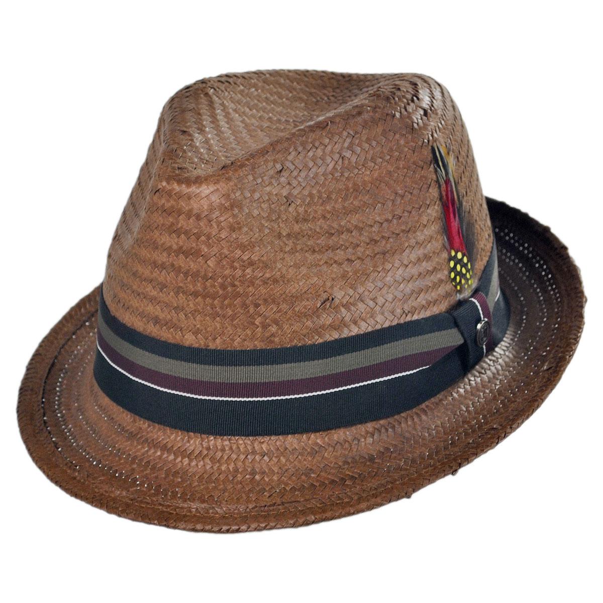 Jaxon Hats | Wholesale Tribeca Toyo Straw Trilby Fedora Hat B2B Pre-Pack | B2B129011 | lead | BROWN