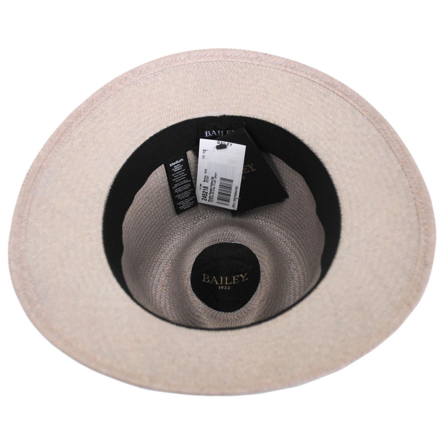 Bailey 1922 | Brooks Panama Straw Fedora Hat - Spring Colors | 127815SS | under | FLINT GREY