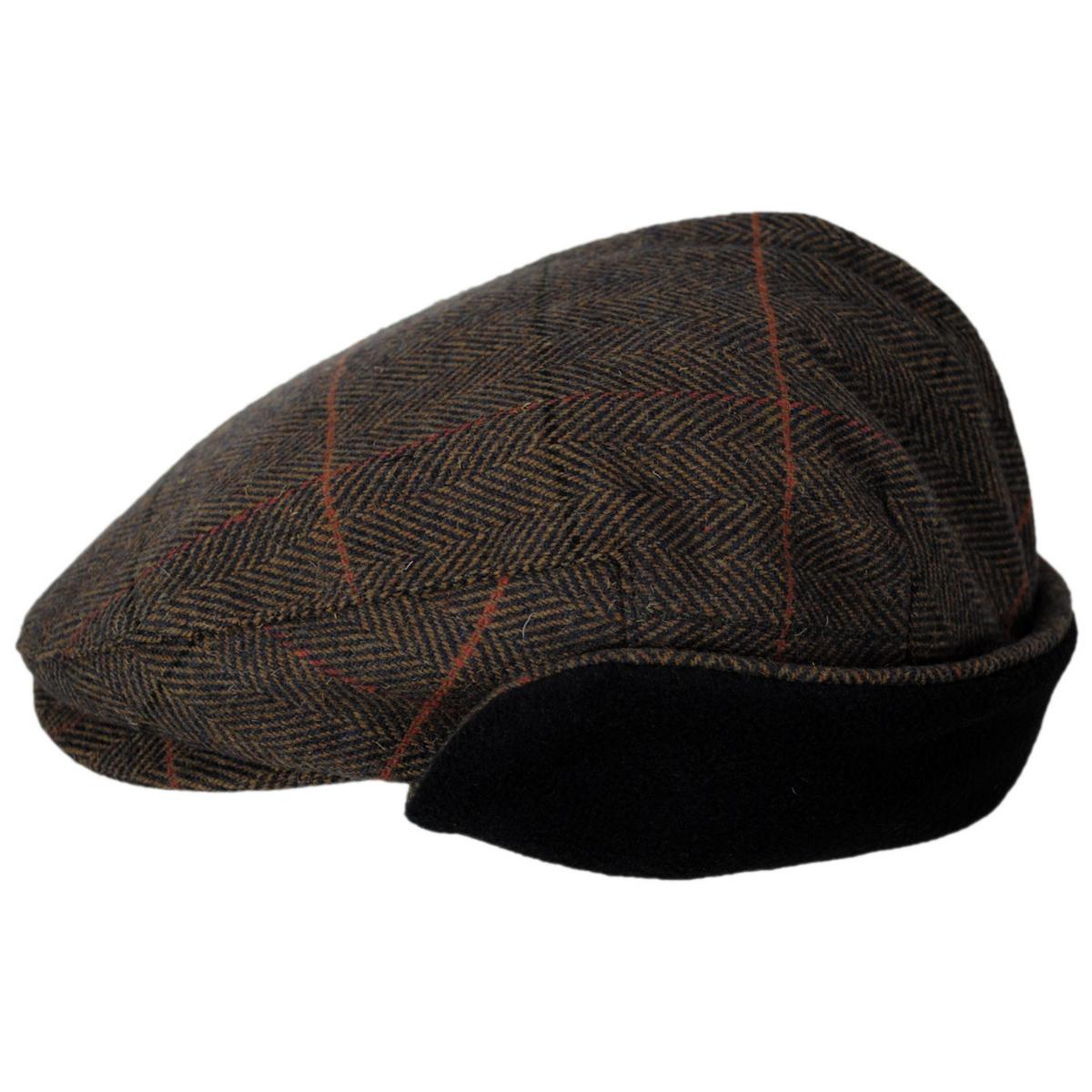 BRIXTON HATS | Hooligan Wool Blend Earflap Ivy Cap | 161576 | profile | BRONZE/BLACK/RED