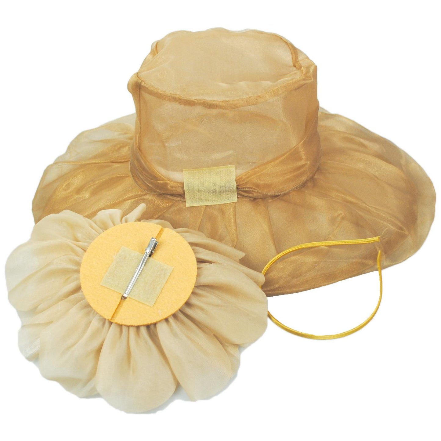 Sophia | Flower Clip Organza Dress Hat | 122910 | top | COPPER