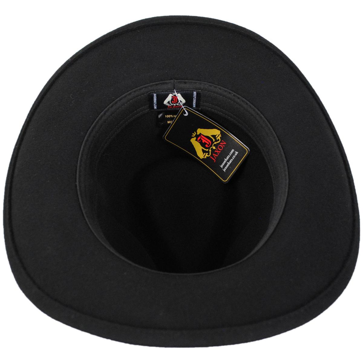 Jaxon Hats | Ford Crushable Wool Felt Fedora Hat | 135004 | under | BLACK
