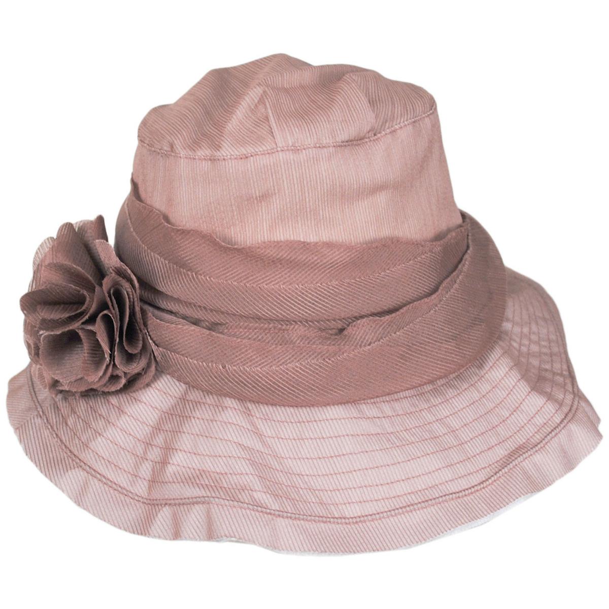 Jeanne Simmons | Romance Fabric Sun Hat | 106547 | front | DUSTY ROSE