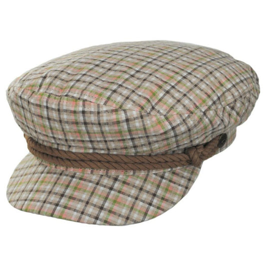 BRIXTON HATS | Plaid Fiddler Cap | 181349 | lead | SAND PLAID