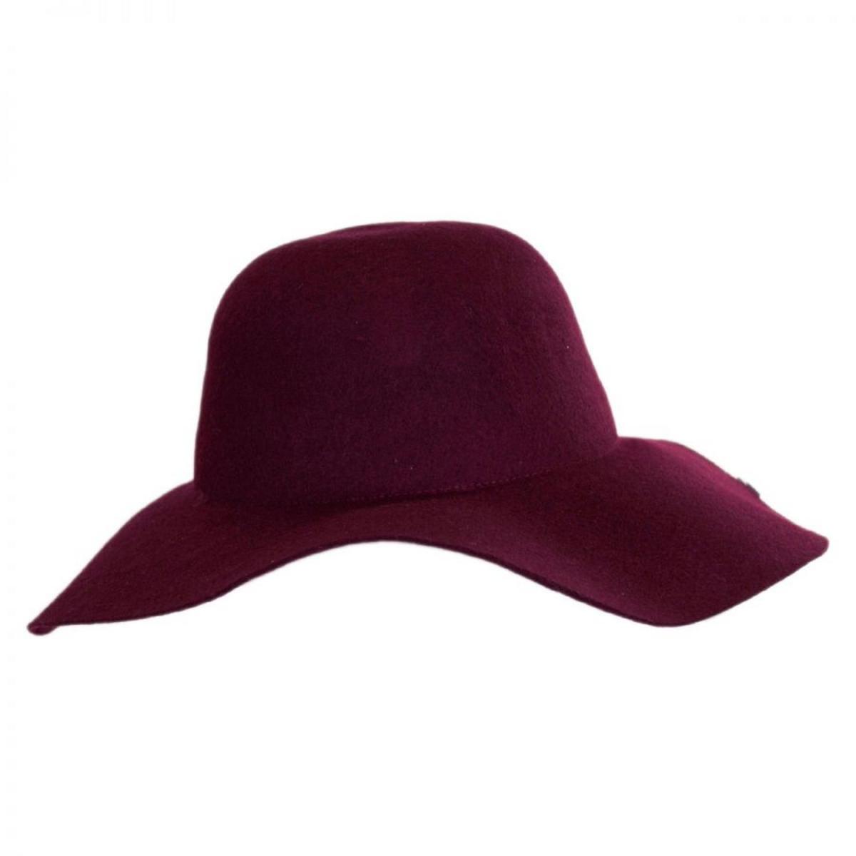 Scala | Boho Wool Felt Swinger Hat | 123472 | front | BURGUNDY
