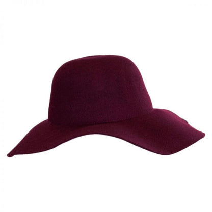 Scala | Boho Wool Felt Swinger Hat | 123472 | front | BURGUNDY
