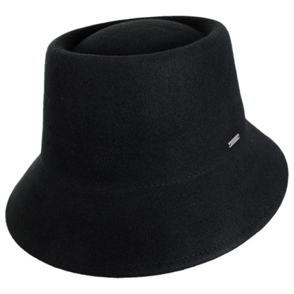 BRIXTON HATS | Elle Wool Felt Bucket/Cloche Hat | 123934 | lead | BLACK