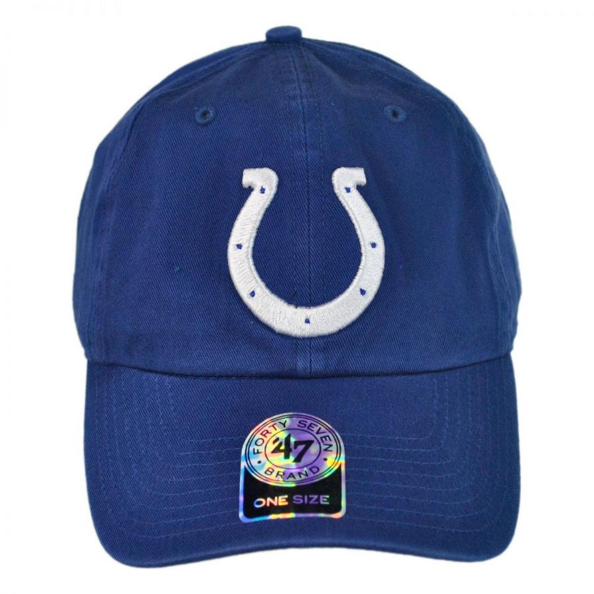 47 Brand | Indianapolis Colts NFL Clean Up Strapback Baseball Cap Dad Hat | 203840 | front | ROYAL