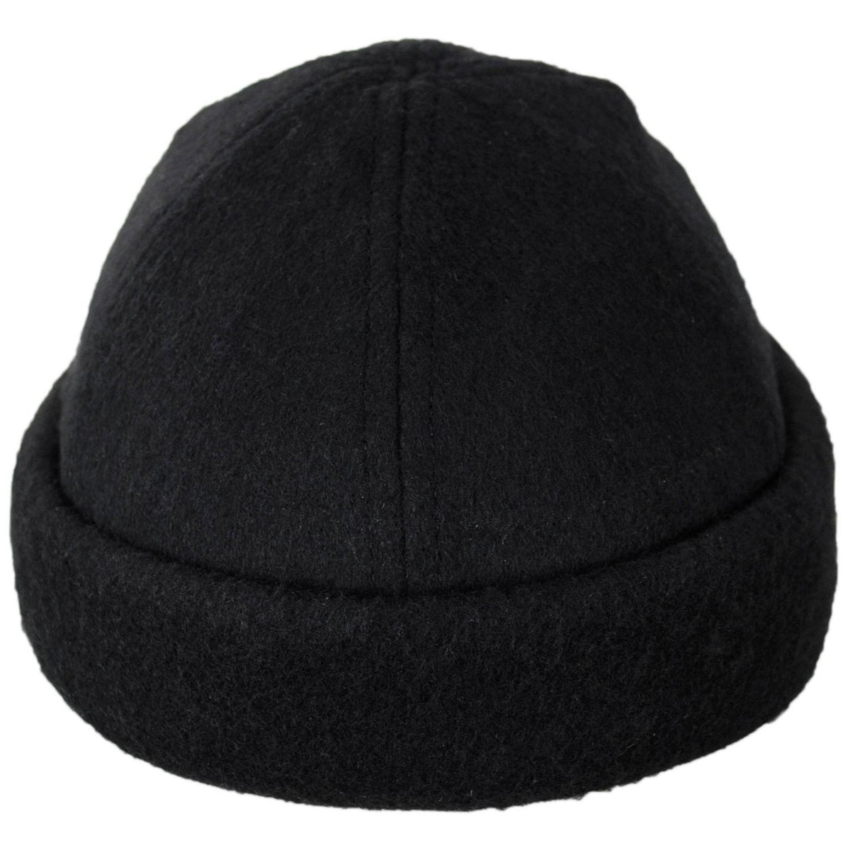 Dorfman Pacific | Melton Wool Blend Skull Cap Beanie Hat | 500048 | front | BLACK