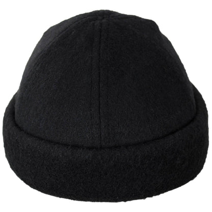 Dorfman Pacific | Melton Wool Blend Skull Cap Beanie Hat | 500048 | front | BLACK