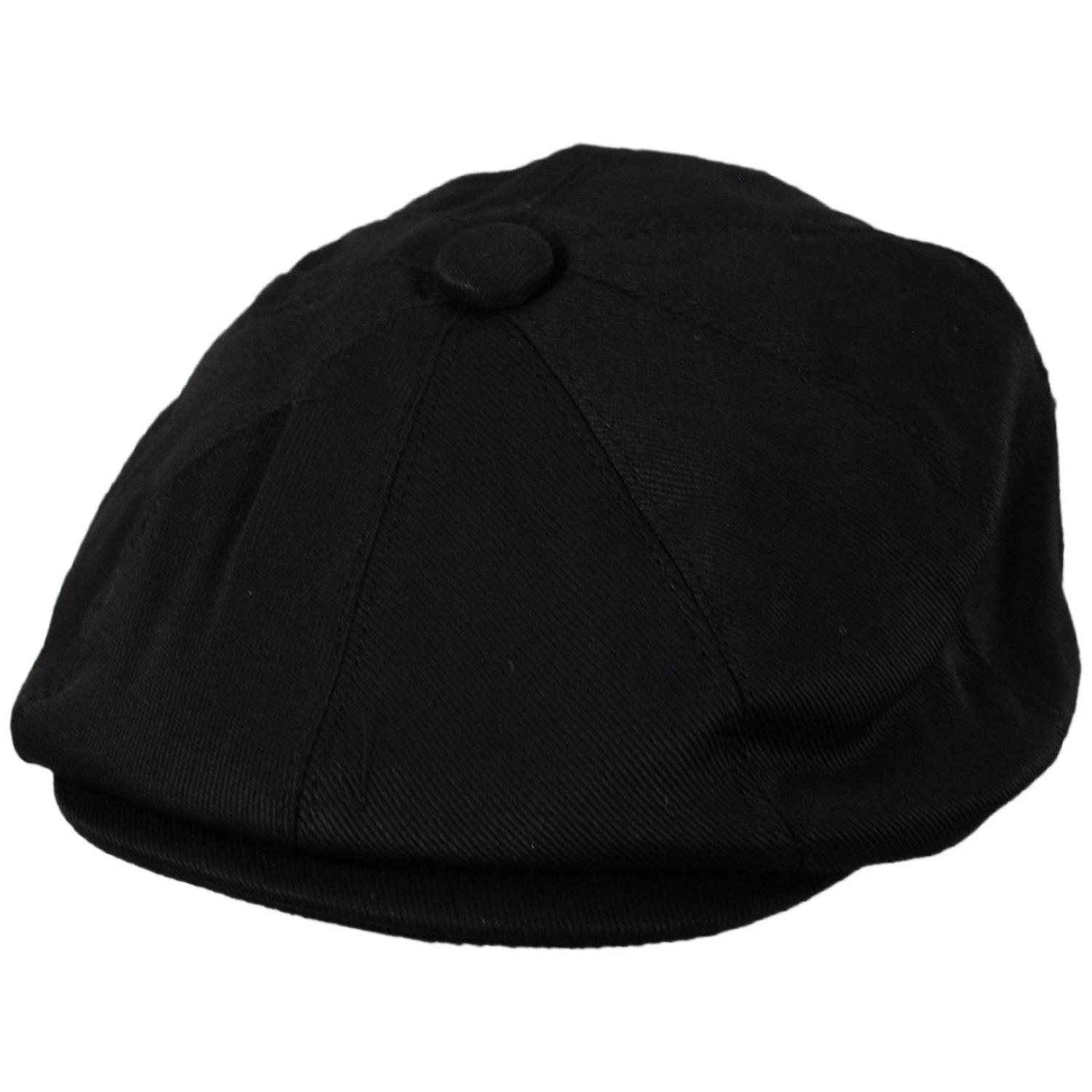 Jaxon Hats | Kid's Cotton Newsboy Cap | 512103 | lead | BLACK