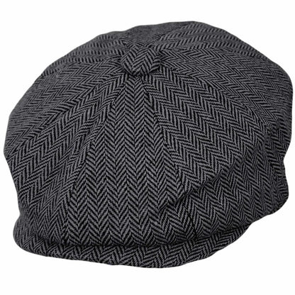 Jaxon Hats | Baby Herringbone Wool Blend Newsboy Cap | 512110 | lead | CHARCOAL