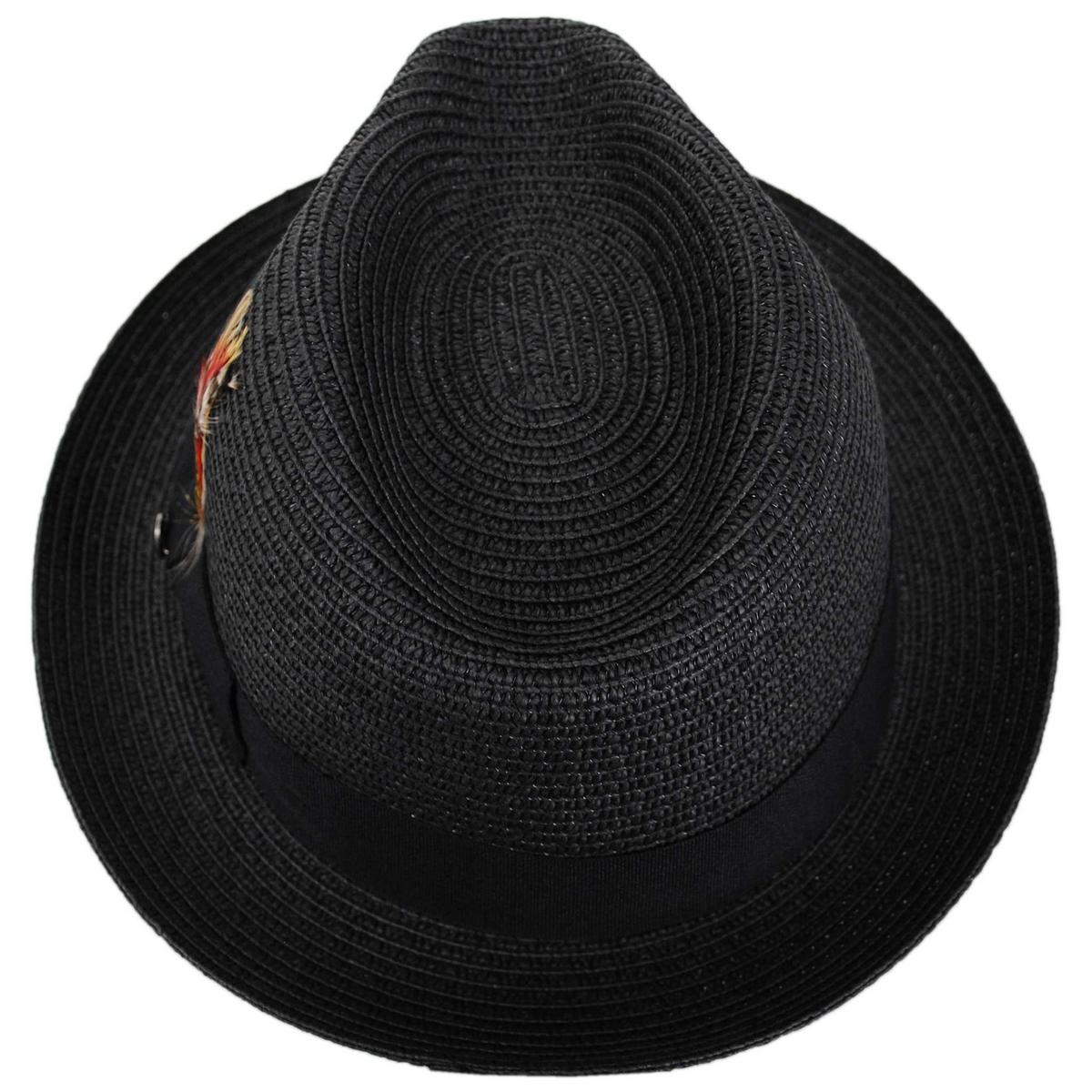 Jaxon Hats | Toyo Straw Braid Trilby Fedora Hat | 128500 | top | BLACK