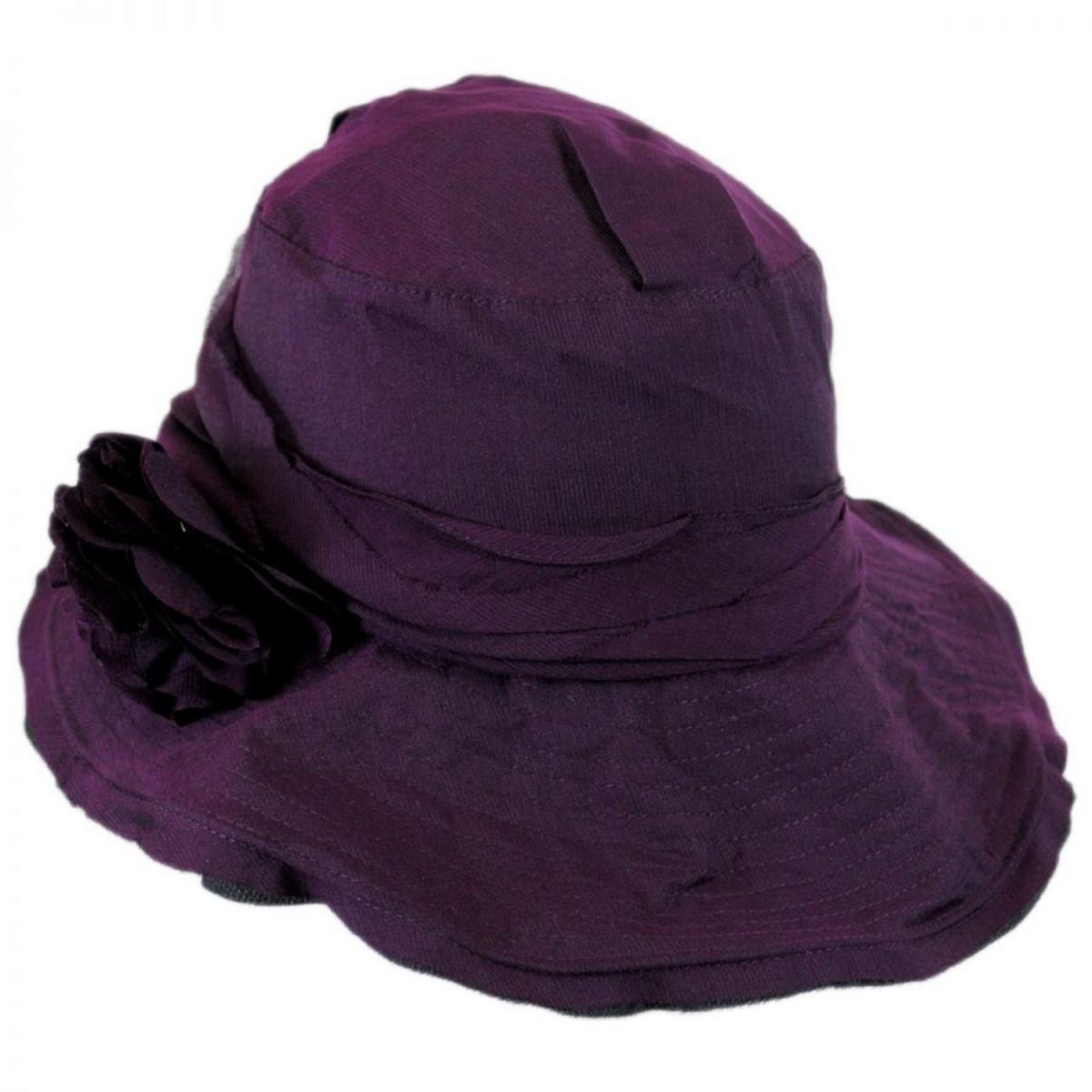 Jeanne Simmons | Romance Fabric Sun Hat | 106547 | lead | PURPLE