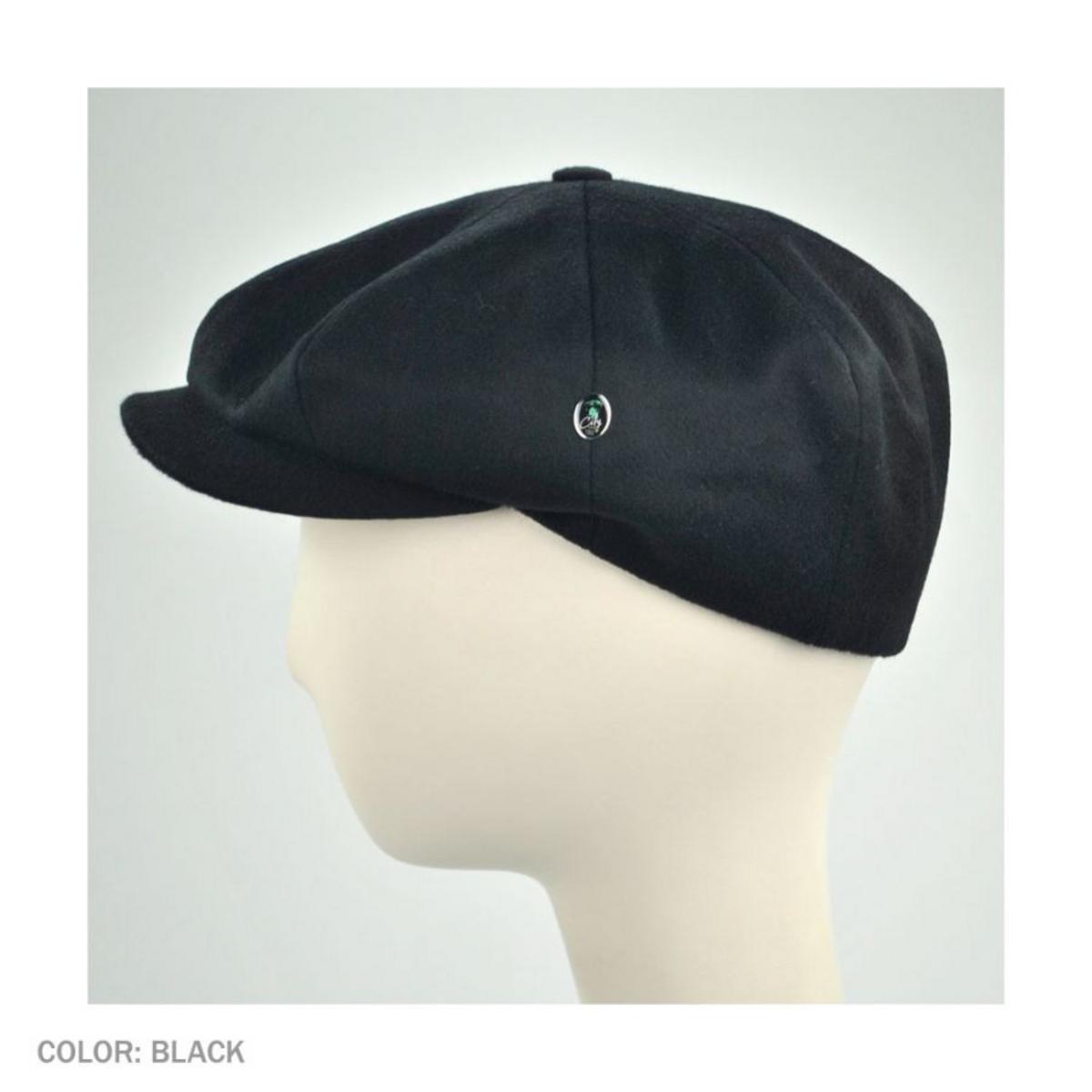 City Sport Caps |  Loden Wool Newsboy Cap | 175010 | profile | BLACK
