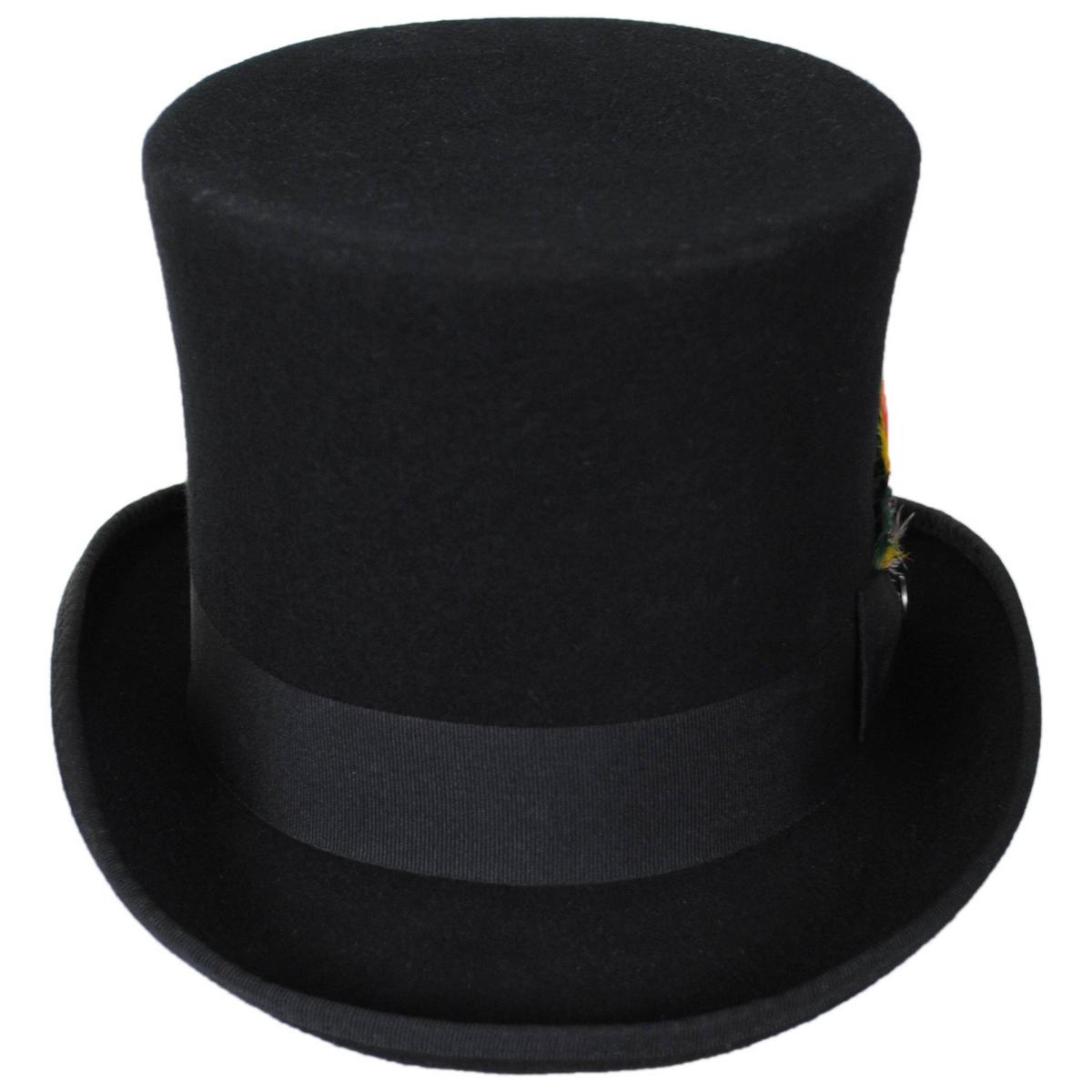Jaxon Hats | Victorian Wool Felt Top Hat - Black | 193900 | front | BLACK