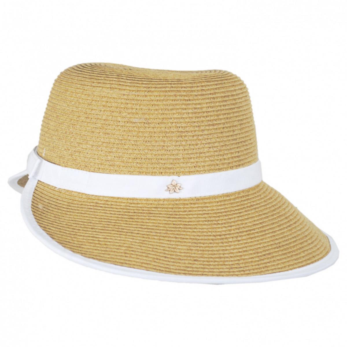 Cappelli | Toyo Straw Braid Facesaver Hat | 101201 | profile | NATURAL/WHITE