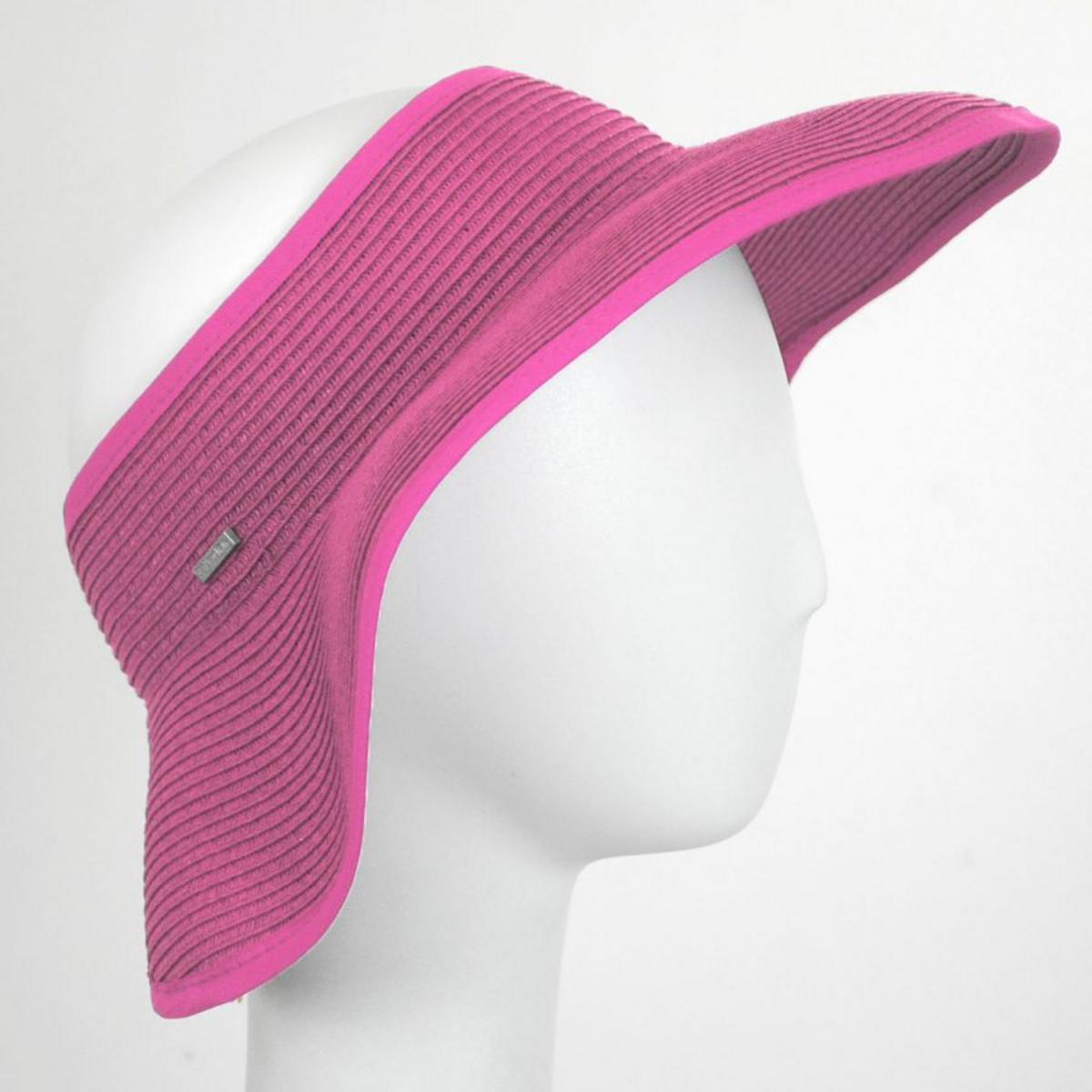 San Diego Hat Company | Roll Up Toyo Straw Visor | 197300 | front | FUCHSIA