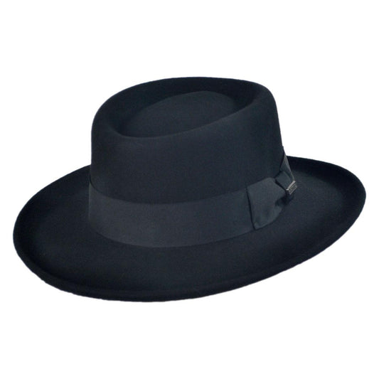 Jaxon Hats | Wholesale Crushable Wool Felt Gambler Hat B2B Pre-Pack | B2B132003 | lead | BLACK