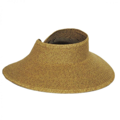 San Diego Hat Company | Roll Up Toyo Straw Visor | 197300 | lead | COFFEE