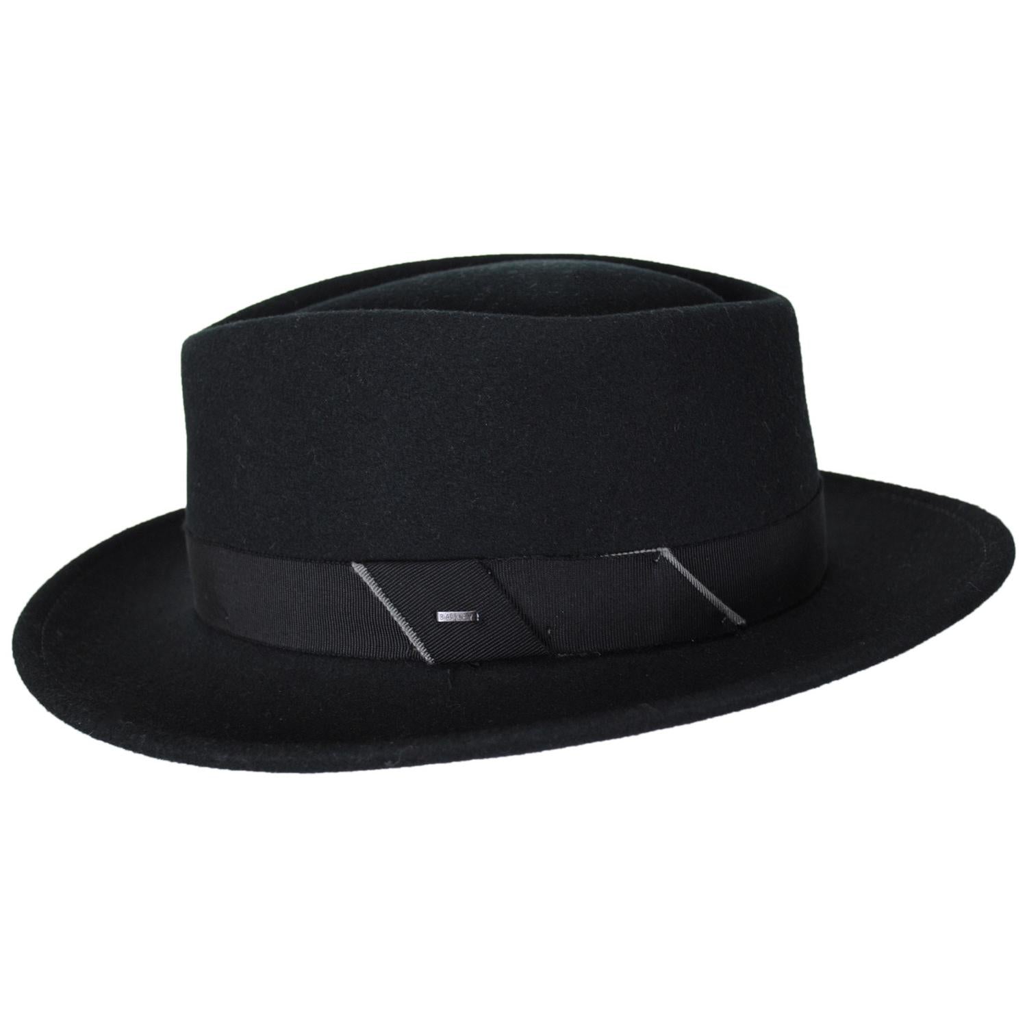Bailey 1922 | Lasham Wool LiteFelt Fedora Hat | 133300 | profile | BLACK