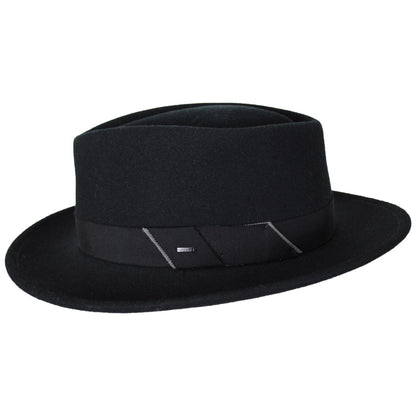 Bailey 1922 | Lasham Wool LiteFelt Fedora Hat | 133300 | profile | BLACK