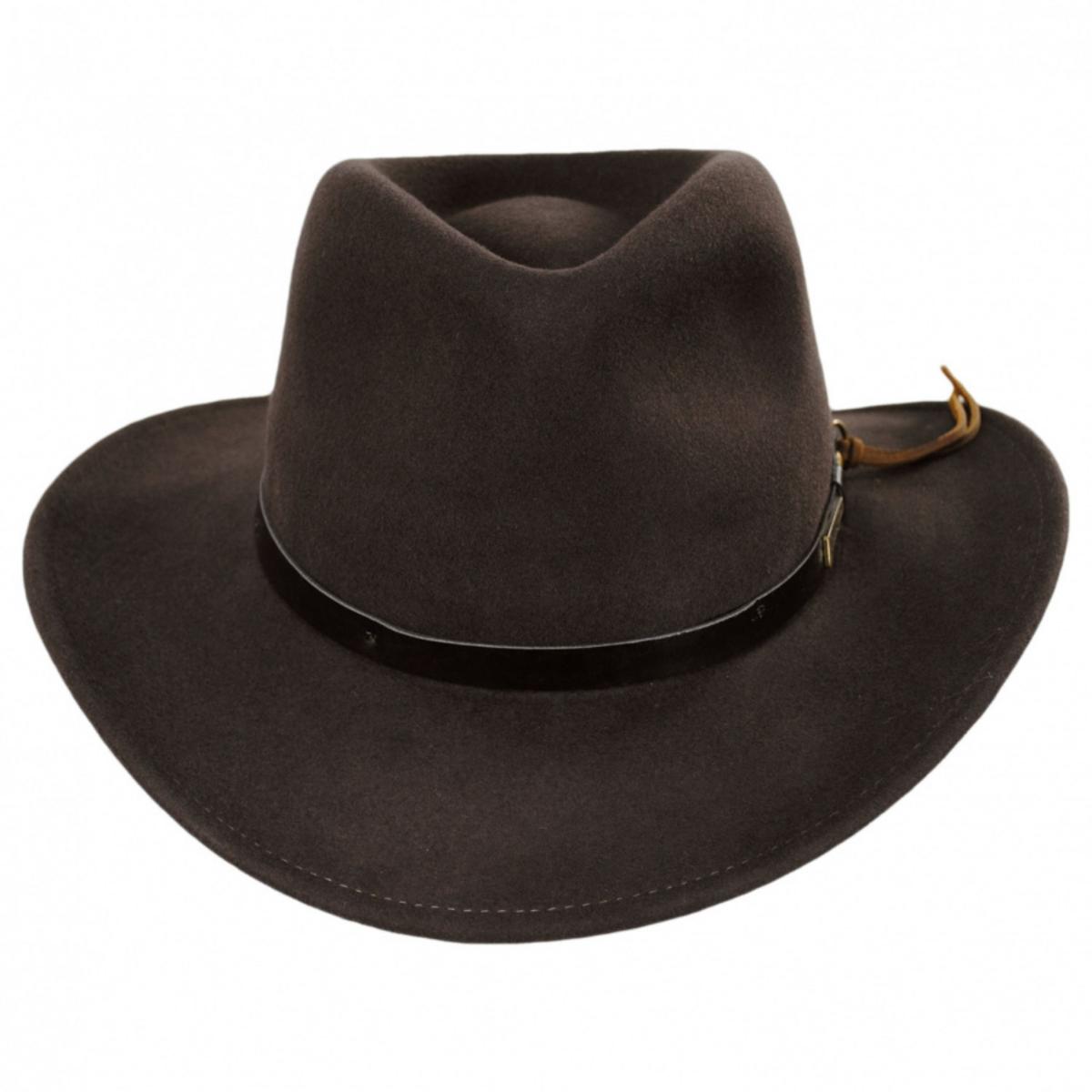 Indiana Jones | Officially Licensed Wool Felt Outback Hat | 130449 | profile | BROWN