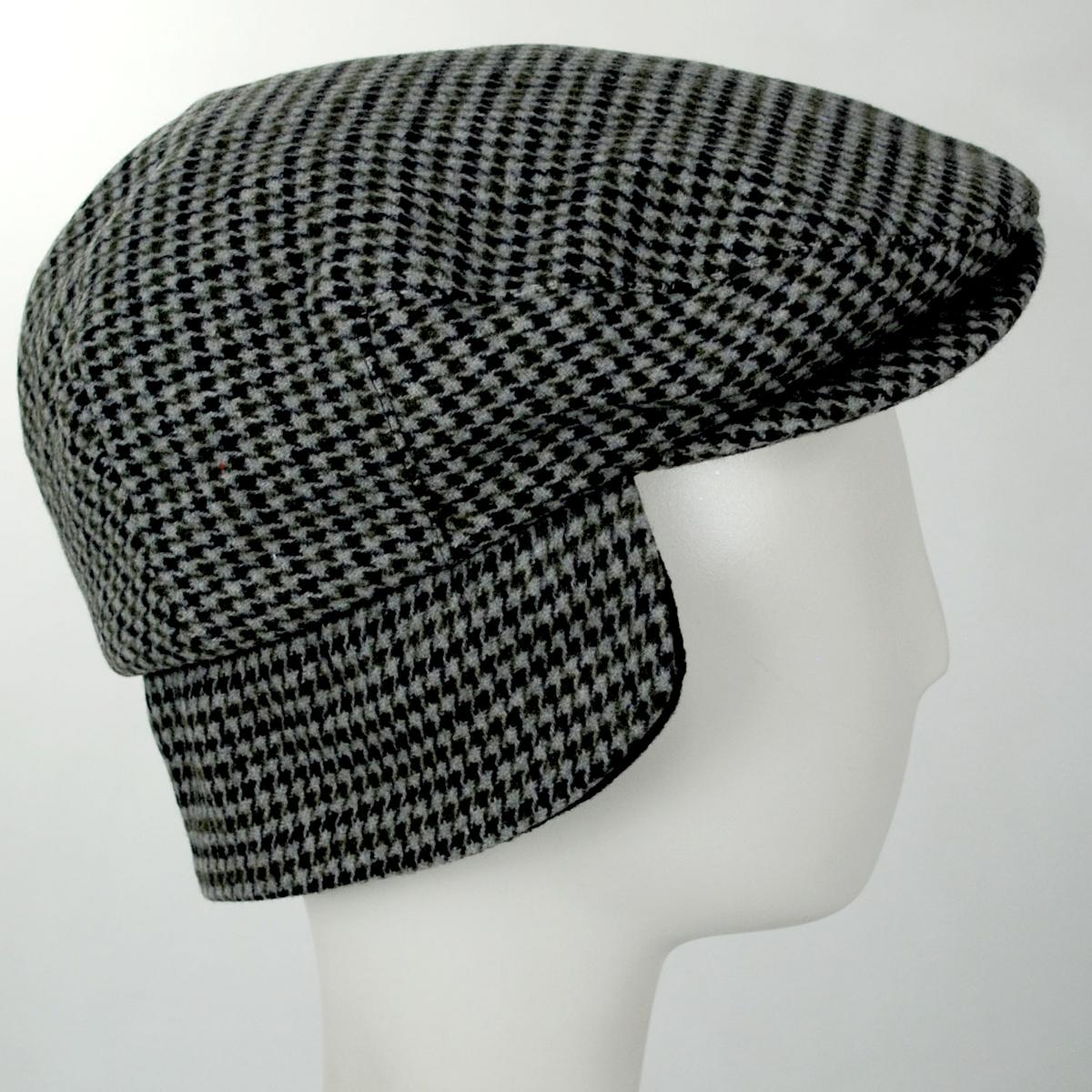 BRIXTON HATS | Hooligan Wool Blend Earflap Ivy Cap | 161576 | profiletwo | BLACK/GREY/CHARCOAL