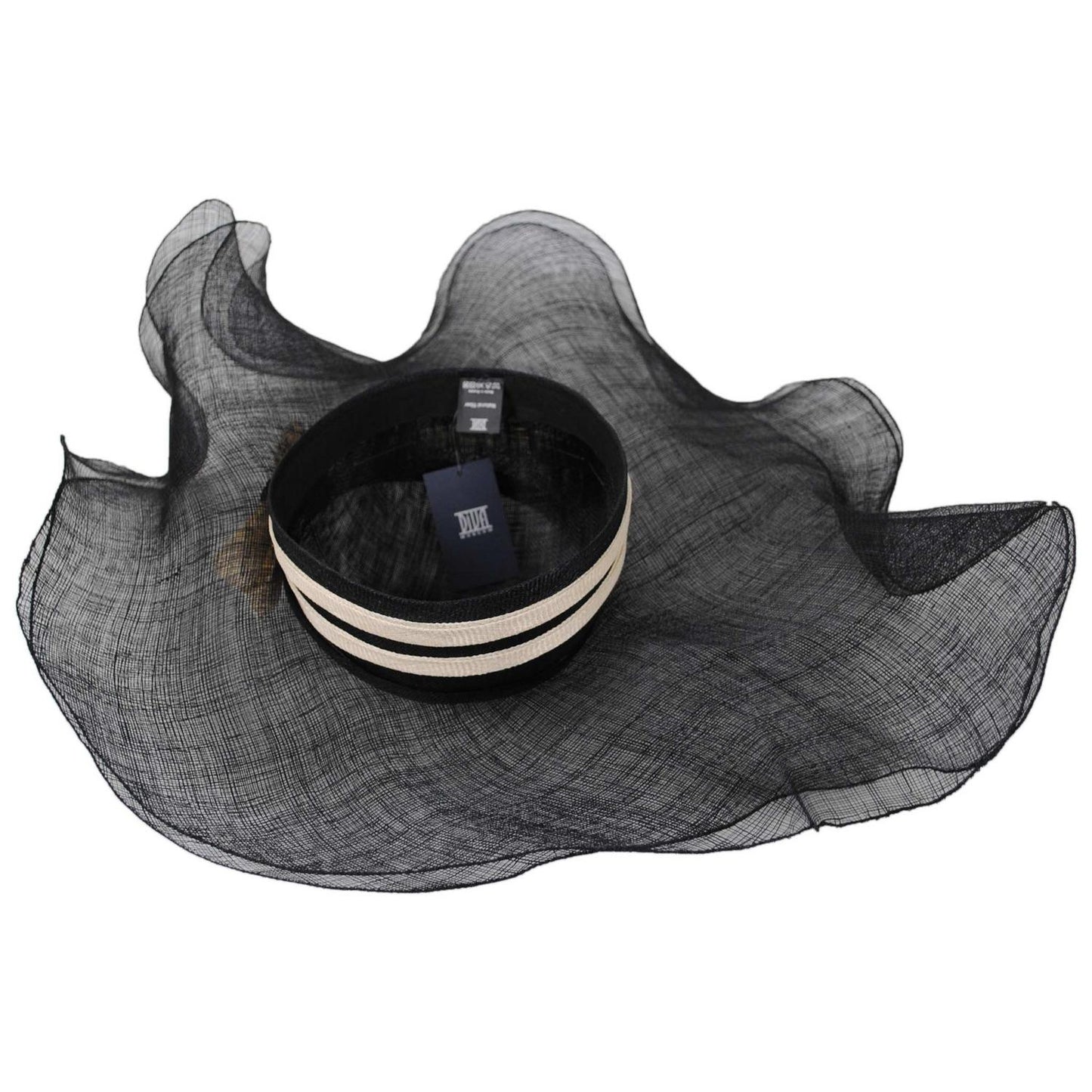 Diva Moscow | Sinamay Straw Pillbox with Floppy Brim | 124271 | under | BLACK/WHITE