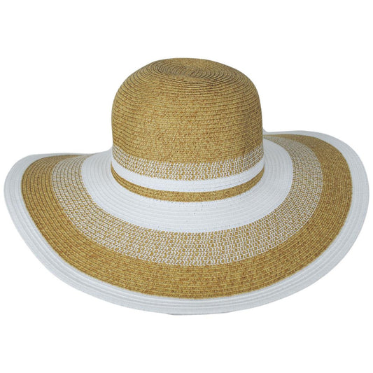 Jeanne Simmons | Striations Toyo Straw Swinger Sun Hat | 101812 | front | WHITE