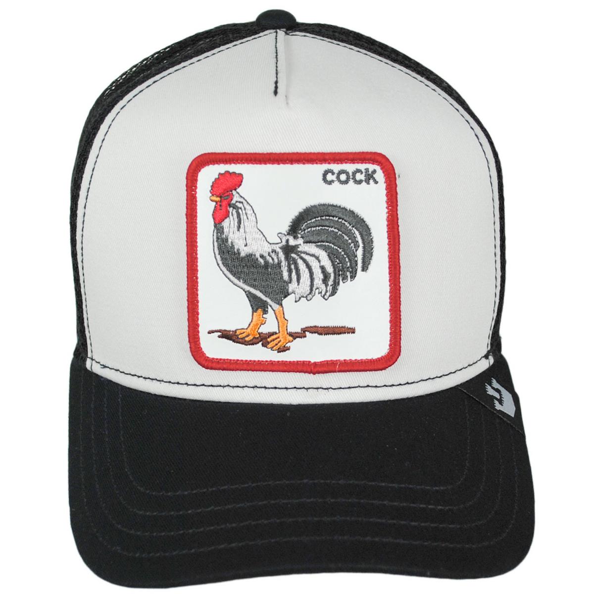 Goorin Bros | Cock Mesh Trucker Snapback Baseball Cap - Retired | 200441RWB | front | BLACK/WHITE