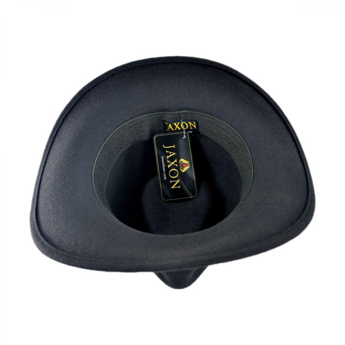 Jaxon Hats | Crushable Wool Felt Outback Hat | 135002 | under | BLACK
