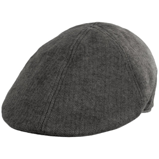 Baskerville Hat Company | Wholesale Newport Cotton Herringbone Duckbill Ivy Cap B2B Pre-Pack | B2B167679 | lead | BLACK/GREY