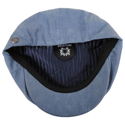 BRIXTON HATS | Brood Brushed Satin Newsboy Cap | 161517 | under | SLATE BLUE BRUSHED SATIN