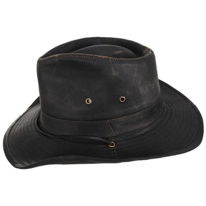 Dorfman Pacific | Weathered UPF 50+ Cotton Outback Hat | 400226 | profile | BROWN
