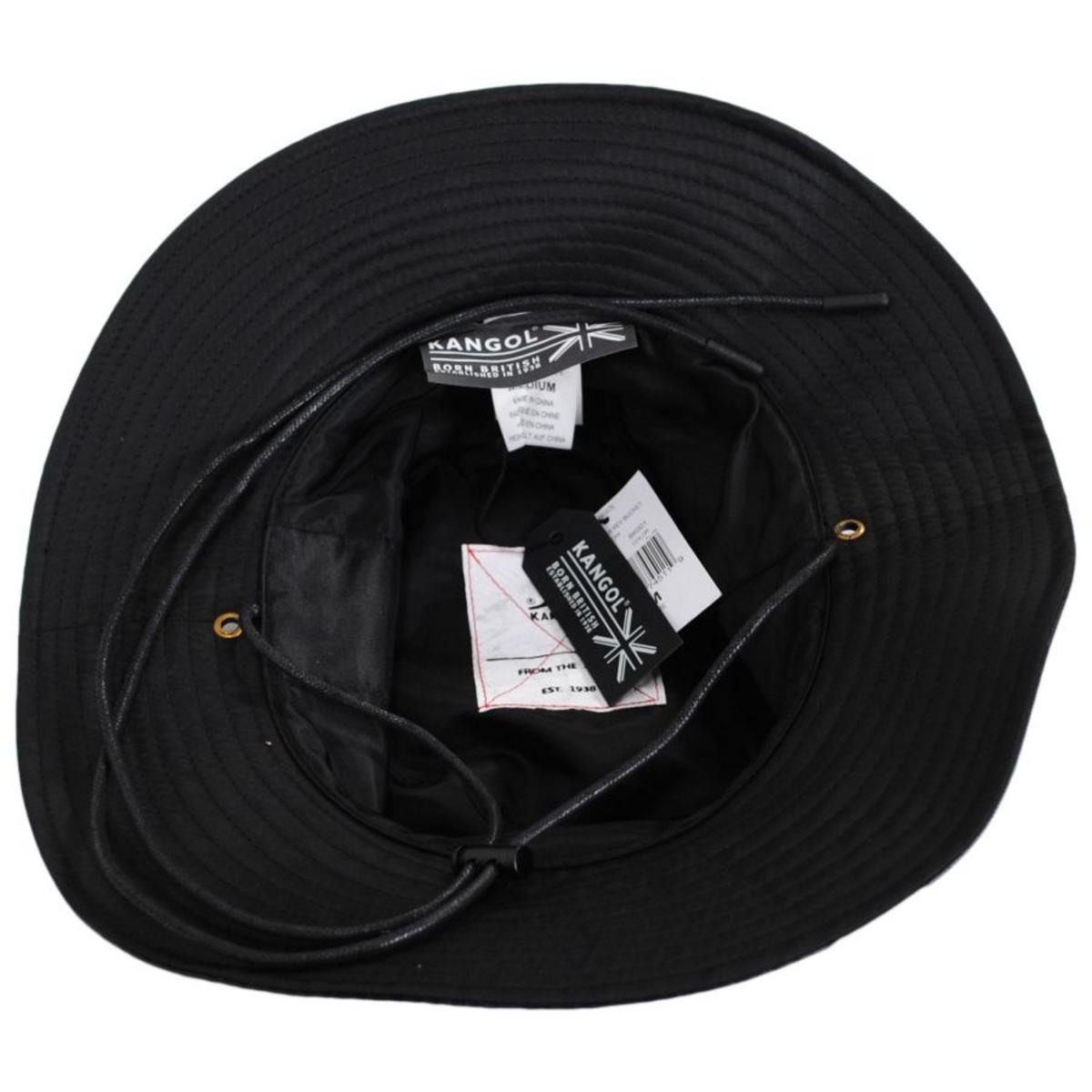 Kangol | Reversible Faux Leather Bucket Hat | 185786 | under | BLACK