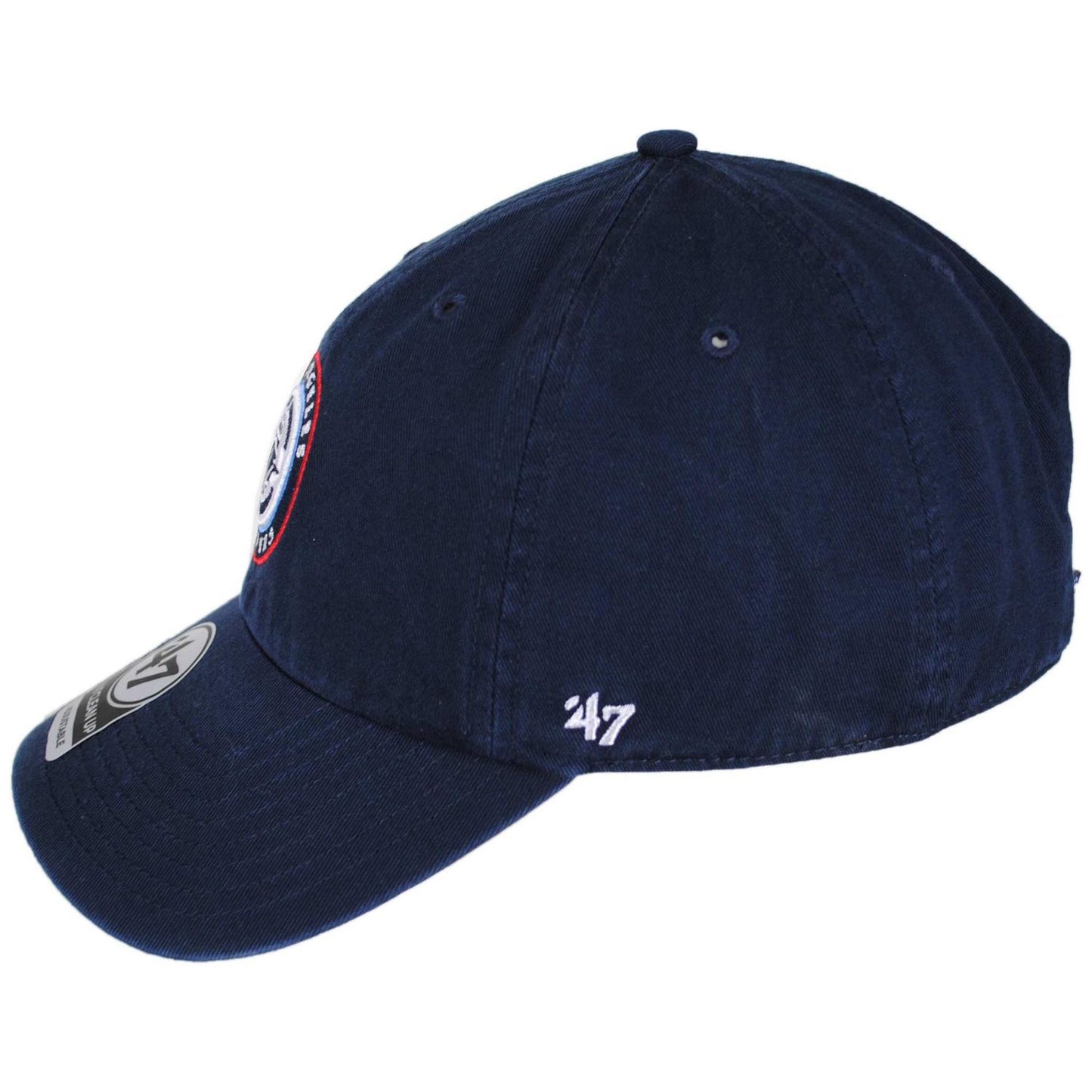 47 Brand | Los Angeles Clippers NBA Clean Up Strapback Baseball Cap Dad Hat II | 204120A | profile | NAVY