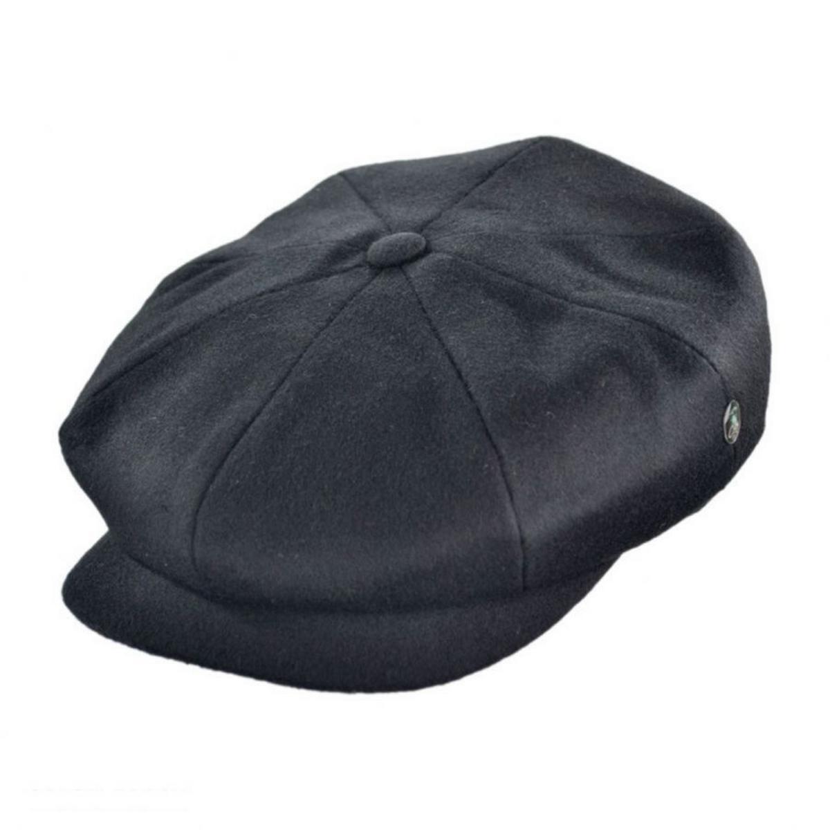 City Sport Caps |  Loden Wool Newsboy Cap | 175010 | lead | BLACK