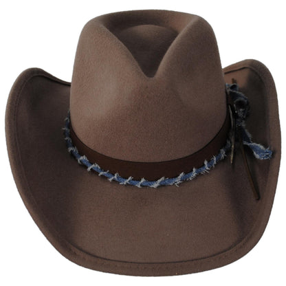 Scala | Devon Wool Felt Western Hat | 123458 | front | PECAN