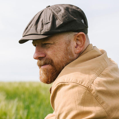 Jaxon & James | British Millerain Wax Cotton Newsboy Cap | 170010 | lsmone | BROWN