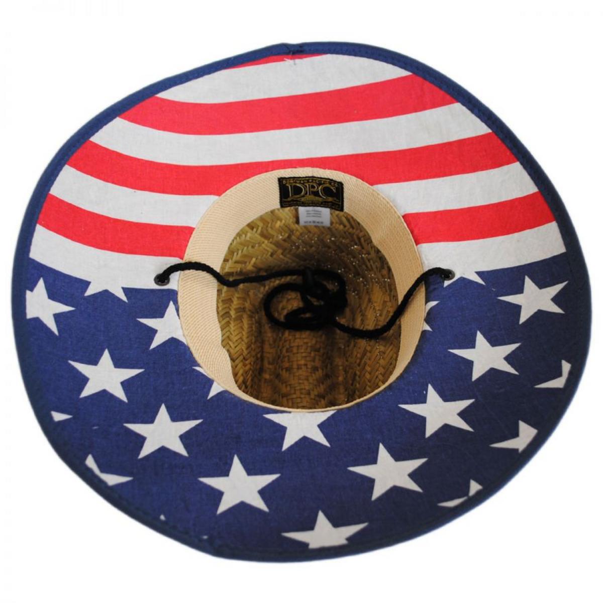 Dorfman Pacific | USA Flag Underbrim Lifeguard Hat | 126154 | under | NATURAL
