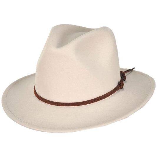 Bailey Western | Rattler Crushable Wool LiteFelt Safari Fedora Hat | 130109 | lead | BEIGE