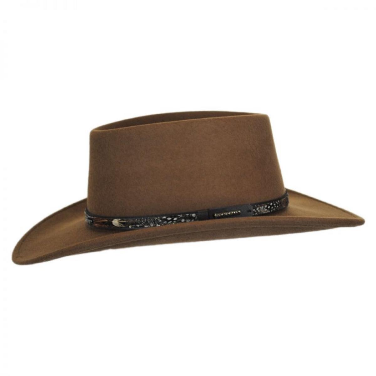 Stetson | Kelso Crushable Wool Felt Gambler Western Hat | 130675 | profile | DRIFTWOOD