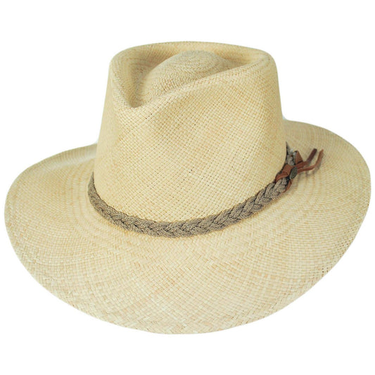 Scala | Braided Band Panama Straw Outback Hat | 126149 | lead | NATURAL
