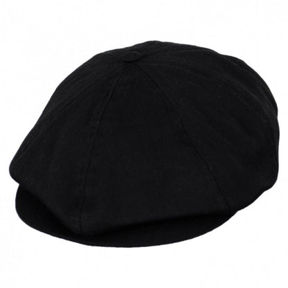 BRIXTON HATS | Brood Tonal Herringbone Cotton Newsboy Cap | 161500 | lead | BLACK