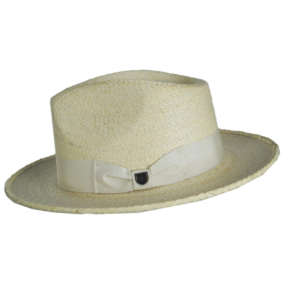 BRIXTON HATS | Swindle Palm Straw Fedora Hat | 128365 | profile | NATURAL/NATURAL