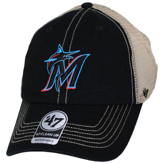 47 Brand | Miami Marlins Trawler 47 Mesh Clean Up Baseball Cap | 203265 | lead | BLACK